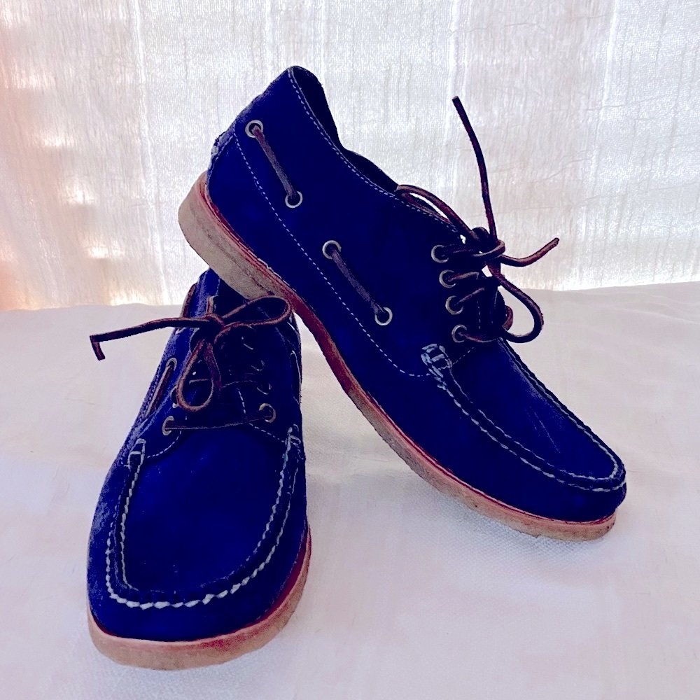 Cole Haan Blue Suede Lace-up Shoes